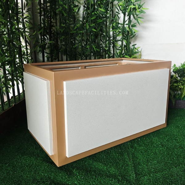 Factory Wholesale Galvanize Stainless Steel Large Orange Color Outdoor Decoration Flowers Garden Metal Products Planter Boxes