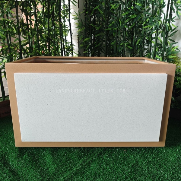 Factory Wholesale Galvanize Stainless Steel Large Orange Color Outdoor Decoration Flowers Garden Metal Products Planter Boxes