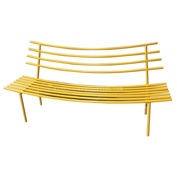 Metal Yellow Galvanize Plated Manufacture Custom Color Outdoor with Backrest High Quality Patio Garden Park Bench