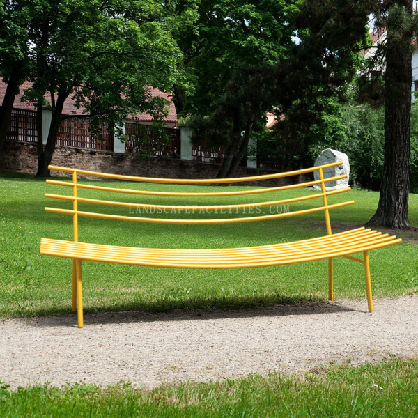 Metal Yellow Galvanize Plated Manufacture Custom Color Outdoor with Backrest High Quality Patio Garden Park Bench