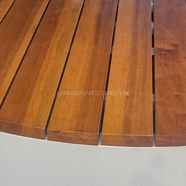 1m Garden Park Chair Benches Metal Galvanize Plated Steel Custom Semi Circular Begonia Wood Outdoor Furniture WPC Outdoor Bench