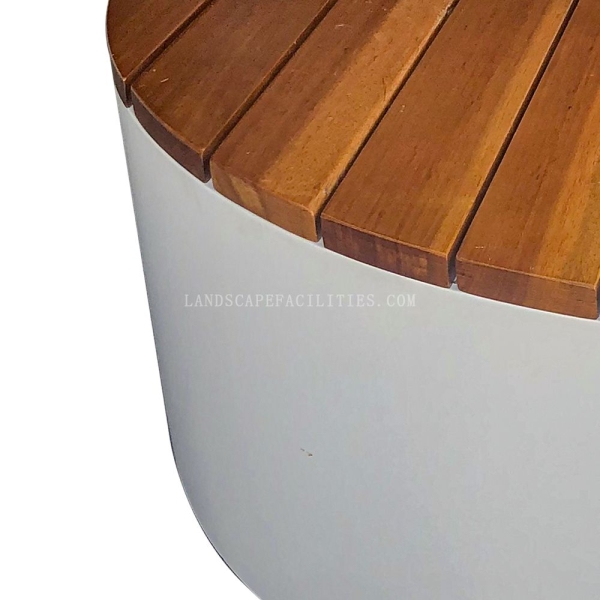 1m Garden Park Chair Benches Metal Galvanize Plated Steel Custom Semi Circular Begonia Wood Outdoor Furniture WPC Outdoor Bench