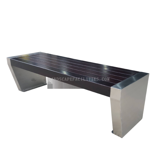 Factory Without Backrest Patio Garden Modern Park Benches Steel Patio Rest Chair Begonia Wood Seating Benches for Outdoor Use