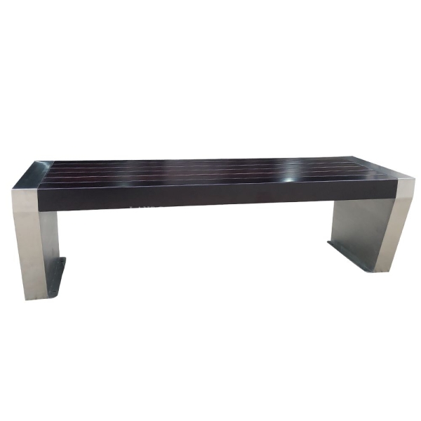 Factory Without Backrest Patio Garden Modern Park Benches Steel Patio Rest Chair Begonia Wood Seating Benches for Outdoor Use