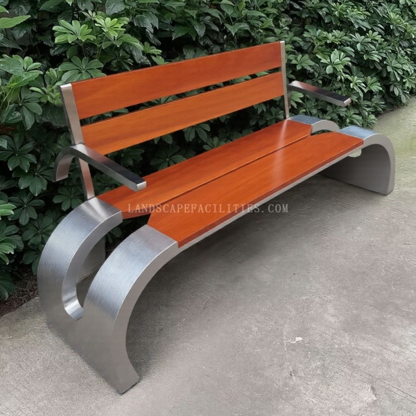 Park Chair Outdoor Square Wooden Furniture Design Outside Garden Patio Manufacturer Metal Public Stainless Steel Benches